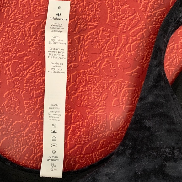 Lululemon Align crushed velvet tank black 6 NWT - Picture 4 of 6
